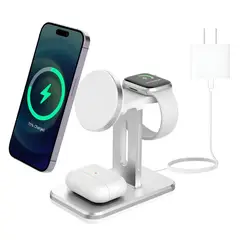 GENERICO - Cargador Inalámbrico Magnético Magsafe 3 en 1 Teléfono Watch Audífonos