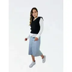 MOLGOA - Falda para Mujer Denim - The Bohemian