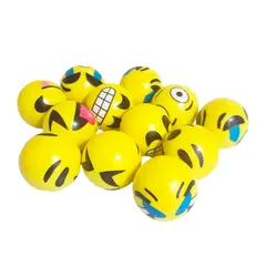 GENERICO - Pelota Bola Antiestrés Multicolor Emoji Smile X 12 Unidades