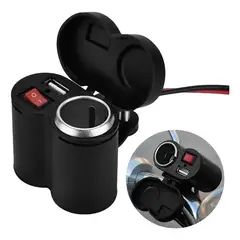 GENERICO - Cargador Moto Usb 5v Encendedor Cigarrera 12v 24v Switch Dc