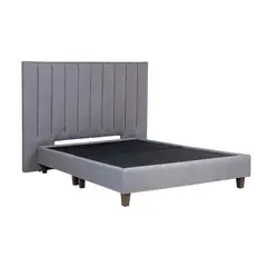 MUEBLES FIOTTI - Base cama 140 cm + cabecero doble 145 cm Dinatap Gris