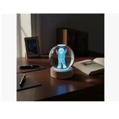 INFANTILES CAJUROMIX - Lámpara Esfera Astronauta 3d Ilumina Tu Habitación