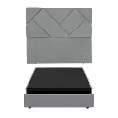 MUEBLES FIOTTI - Base cama doble 147 cm + cabecero doble 150 cm Tannudd Gris