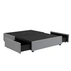 MUEBLES FIOTTI - Base cama doble 147 cm + cabecero doble 150 Trebudd Gris