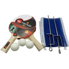 MIYAGI - Set Raquetas De Tenis De Mesa, Miyagi, Maya, 3 Und De Pelota
