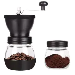 GENERICO - Molino De Café Manual Moledor Doble Recipiente Vidrio