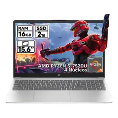 HP - PORTÁTIL RYZEN 5 7520U 16GB RAM 2TB SSD 15.6" HD LED