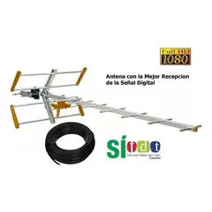 GENERICO - Antena Grande Exterior con Cable de 10 Metros E-11