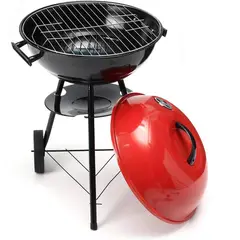 GENERICO - Parrilla de Carbón Portátil Redonda - Rojo