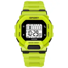 DIGITAL - RELOJ VERDE CUADRADO DEPORTIVO PARA HOMBRE + CAJA
