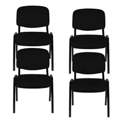 ZER - Set de 4 Sillas Visitante Sala Espera Ejecutiva Negra