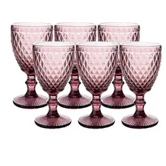 OCT GLASSWARE - SET 6 COPAS VINO AGUA BARROCO 11 ONZ ROSE