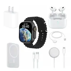 GENERICO - Combo SmartWatch X8 + Audifonos Pro + Cargador USB C + Power Bank + MagSade