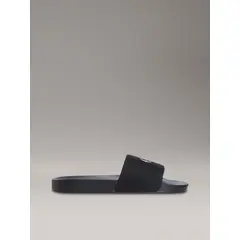 CALVIN KLEIN - Sandalias negro deslizantes con monograma