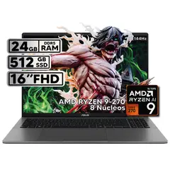 ASUS - PORTÁTIL 16″ RYZEN 9 24GB RAM 512GB SSD WUXGA GRIS + KASPERSKY
