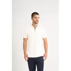 VELEZ - Vélez Polo Casual Algodón Alma Para Hombre Cremallera Crema