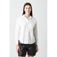 VELEZ - Vélez Camisa Manga Larga Basic En Tejido Plano Mujer Millaré Blanco