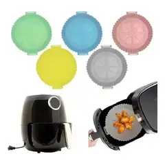 GENERICO - Moldes Airfryer x6 de Silicona Azul Café Negro Verde Gris y Rosa