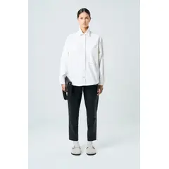 VELEZ - Vélez Camisa Avellano Manga Larga Oversized Mujer Hombro Rodado Crema