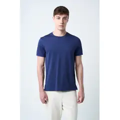 VELEZ - Vélez Camiseta Micropima Arizona Para Hombre Semi Ajustada Azul Oscuro