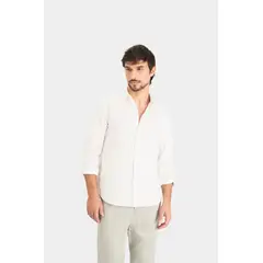 VELEZ - Vélez Camisa Oxford Manga Larga Calagua Para Hombre Semifitted Blanco