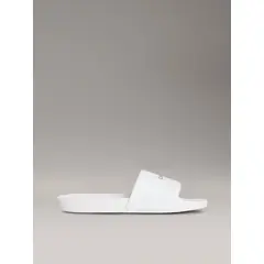 CALVIN KLEIN - Sandalias blanco slide con monograma