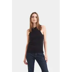 VELEZ - Vélez Top Tank Tejido Rectilíneo Para Mujer Manga Sisa Negro