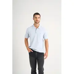 VELEZ - Vélez Polo Para Hombre Semi Fit Detalle Jacquard Azul Claro