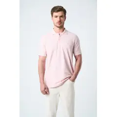 VELEZ - Vélez Polo Para Hombre Semi Fit Detalle Jacquard Rosado