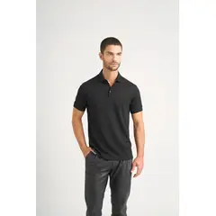 VELEZ - Vélez Polo Lucca Manga Corta Para Hombre Texturizada Negro