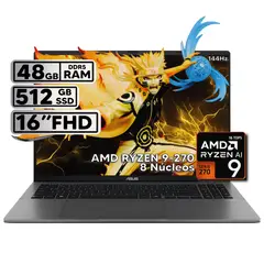 ASUS - PORTÁTIL 16″ RYZEN 9 48GB RAM 512GB SSD WUXGA GRIS + KASPERSKY