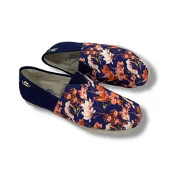 XIAN SHOES - Alpargata clasica mujer flor azul oscuro 25