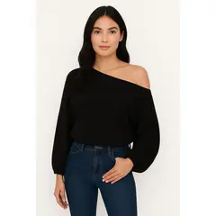 MOLGOA - Blusa para Mujer Manga Larga Bombacha - The Aura