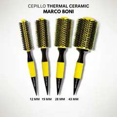 GENERICO - Kit 4 Cepillos Térmico De Ceramica Premium Marco Boni Amarillo