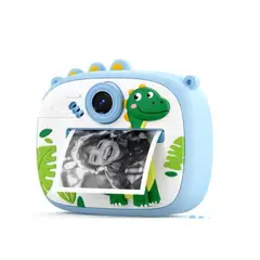 OEM - Cámara Digital Fotografica Infantil Dinosaurio Azul Instantánea Niños