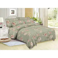 SIRENITAS - Juego de sabanas Cama Doble Floral Gris