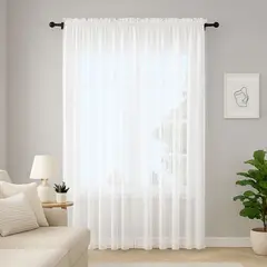 GENERICO - Cortina Blanca Entera En Velo Muselina 280cm Ancho X 210cm Alto