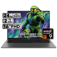 ASUS - PORTÁTIL 16″ RYZEN 9 24 GB RAM 2TB SSD WUXGA GRIS + KASPERSKY