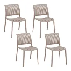 RELAN - Set 4 Sillas Plásticas Classic Varb Comedor Varilladas Minimalistas