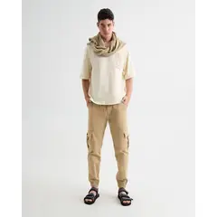 SEVEN SEVEN - Jogger Cargo Con Bolsillos Para Hombre Beige