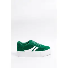 KOAJ - Tenis de plataforma en color verde con suela blanca Mujer
