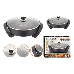 MILOPTS - Olla Eléctrica Sokany Antiadherente Tapa Vidrio 4 Litros