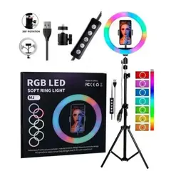 GENERICO - Aro De Luz Multicolor 26 cm RGB + Trípode