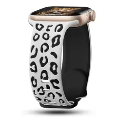 GENERICO - Pulso Manilla Animal Print Apple Watch 42 44 45 4649mm Blanco Negro