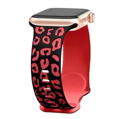 GENERICO - Pulso Manilla Animal Print Apple Watch 42 44 45 4649mm Negro Rojo