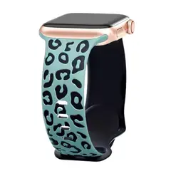 GENERICO - Pulso Manilla Animal Print Apple Watch 42 44 45 4649mm Turquesa Negro