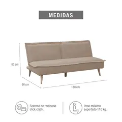 ELITE LIVING - SOFA CAMA TOVIC NATURAL MICROFIBRA CAMEL