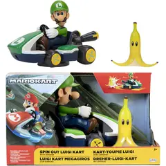 JAKKS PACIFIC - Mariokart Racer Vehículo Con 360 Giros Banana Luigi De 25