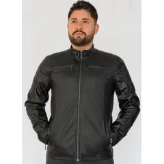 GENERICO - Chaqueta para hombre cuero sintético urbana