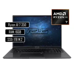 ASUS - PORTATIL AMD RYZEN AI 7 350 RAM 16GB DDR5 SSD 1TB 16" WUXGA